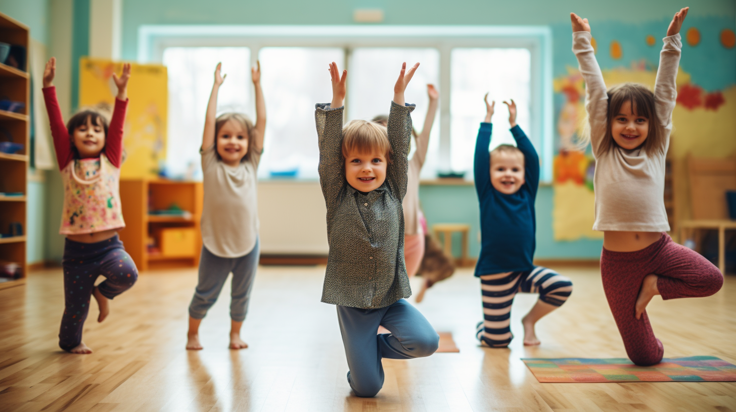 kids doing yoga